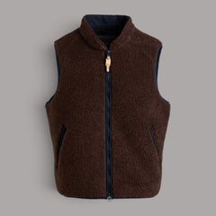 Teddy Wool Vest braun/navy