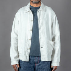 Unisex Jacke Bio Leinen Cropped Light Stone