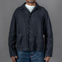 Unisex Jacke Bio Leinen Cropped Deep Black