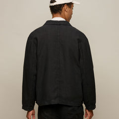 Unisex Jacke Bio Leinen Cropped Deep Black