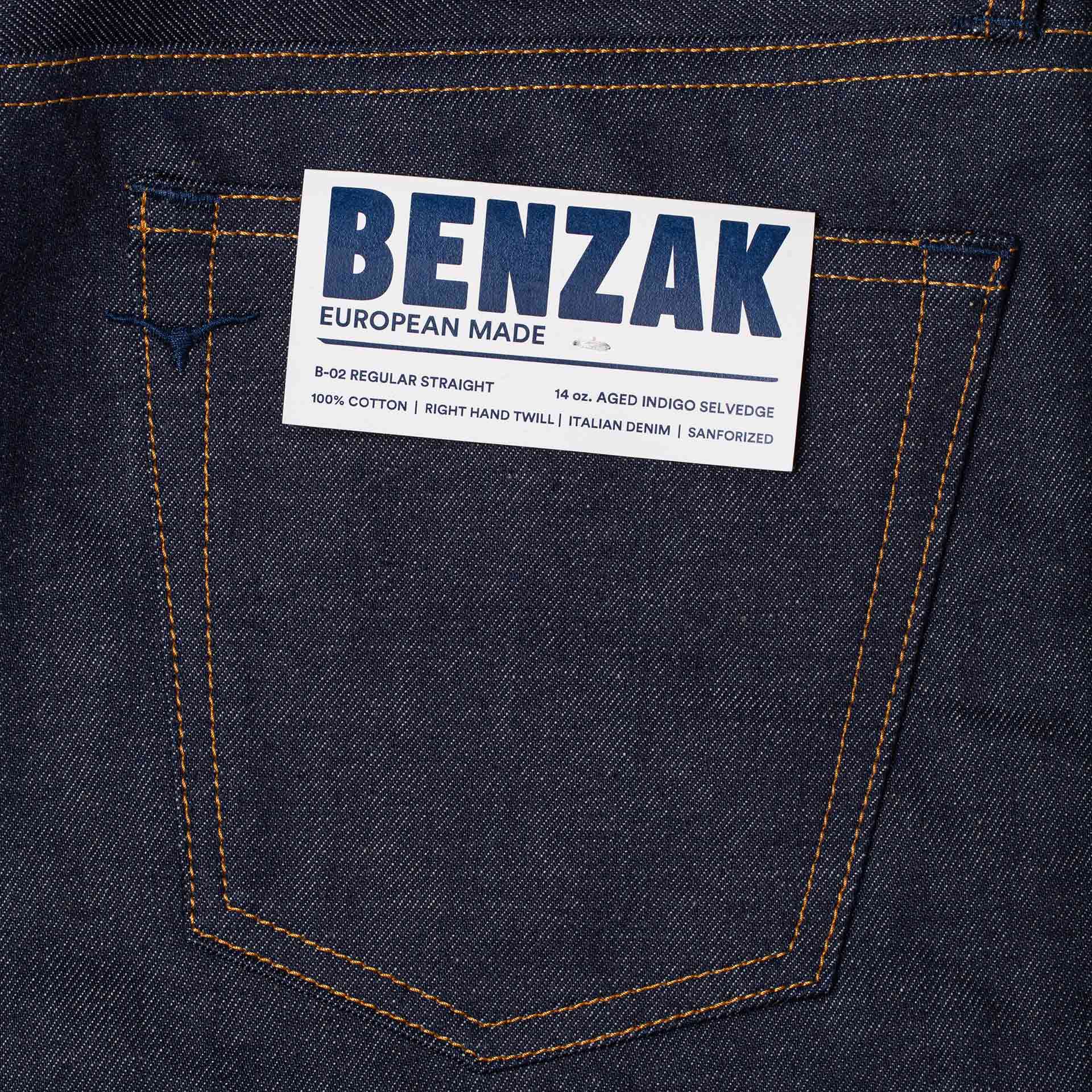 BenzakB-02 Regular Straight Jeans 14 oz Aged Indigo SelvedgeHosenBritish Parts Luzern