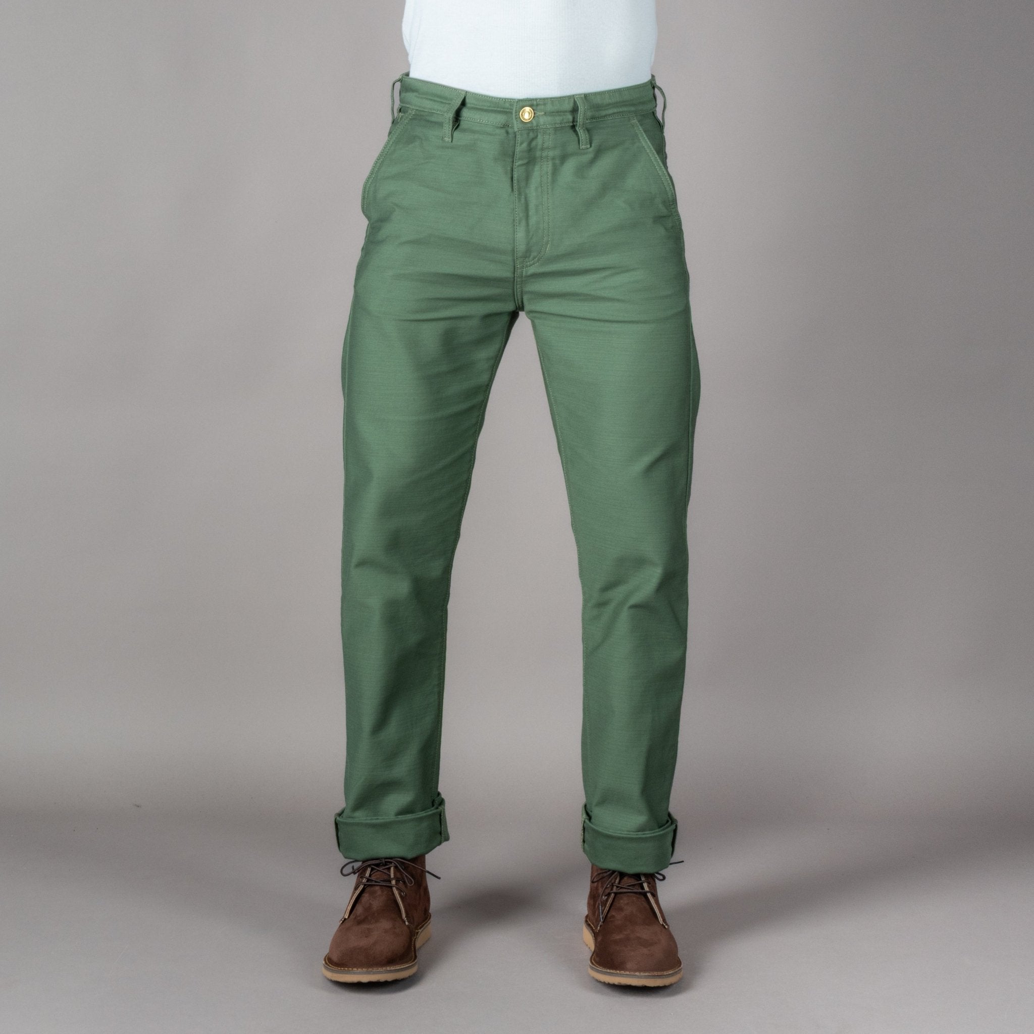 BenzakBC - 03 Straight Chino Military GreenHosenBritish Parts Luzern
