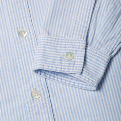 BenzakWorker Shirt, 6 oz., Blue & White Striped Oxford Shirt, British Parts Lucerne