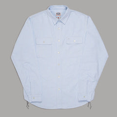 BenzakWorker Shirt, 6 oz., Blue & White Striped Oxford Shirt, British Parts Lucerne