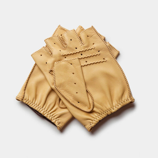 Cafe LeatherTriton car gloves fingerless in creamCar glovesBritish Parts Lucerne