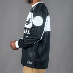 Deus Ex Machina Saber Moto Jersey in Black T-Shirt British Parts Lucerne