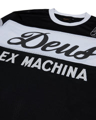 Deus Ex Machina Saber Moto Jersey in Black T-Shirt British Parts Lucerne