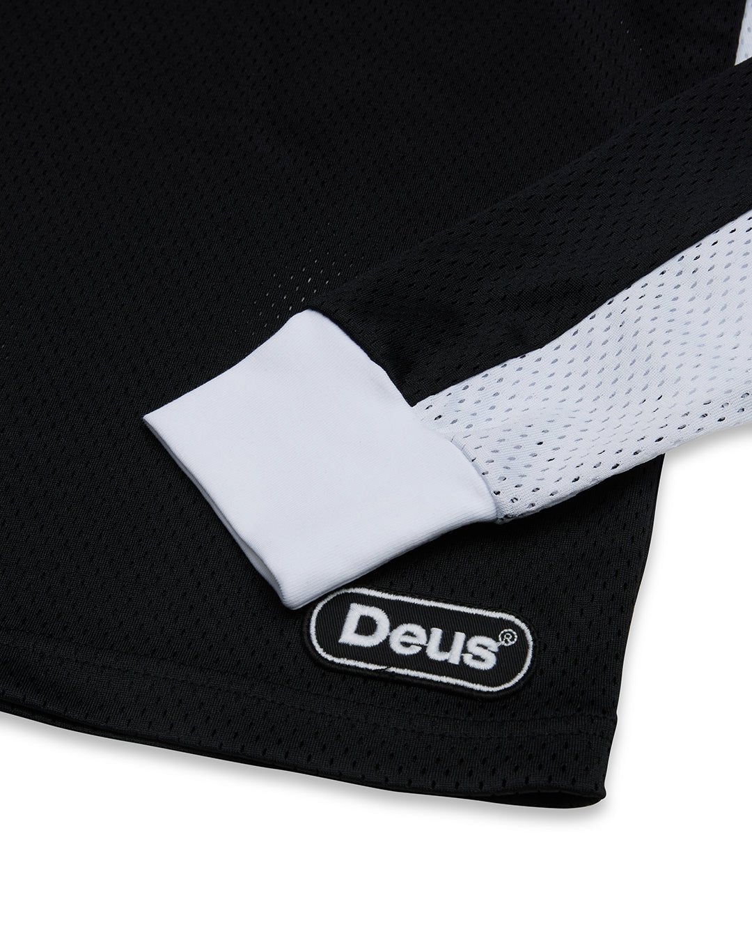 Deus Ex Machina Saber Moto Jersey in Black T-Shirt British Parts Lucerne