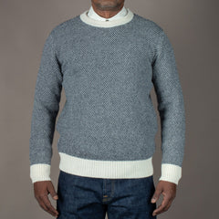 G.R.P.Crew Neck TEC7 Ecru-BluePulloverBritish Parts Luzern
