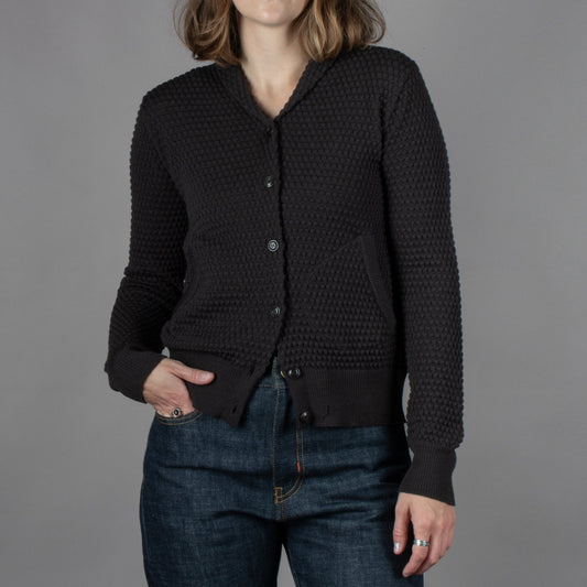G.R.P. Women's Cardigan with Shawl Collar, Brown Cardigan, British Parts Lucerne