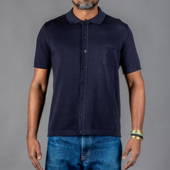 G.R.P.Gestricktes Kurzarm Hemd BlauHemdBritish Parts Luzern