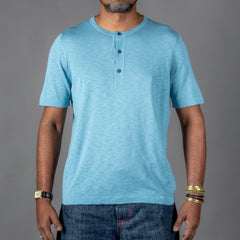 G.R.P.Henley Kurzarm HellblauT-ShirtBritish Parts Luzern