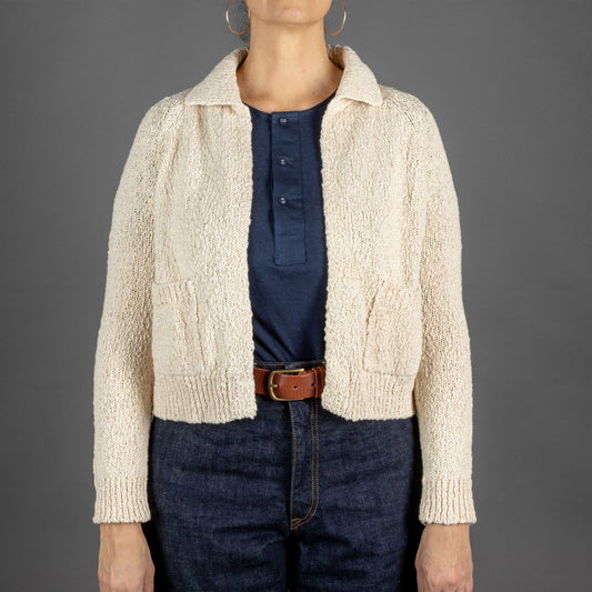 G.R.P.Women Cardigan EcruStrickjackeBritish Parts Luzern