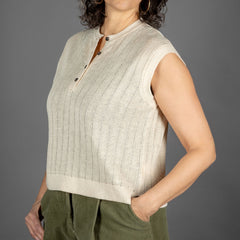 G.R.P.Women Vest EcruStrickjackeBritish Parts Luzern