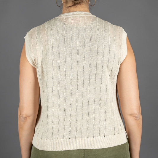 G.R.P.Women Vest EcruStrickjackeBritish Parts Luzern