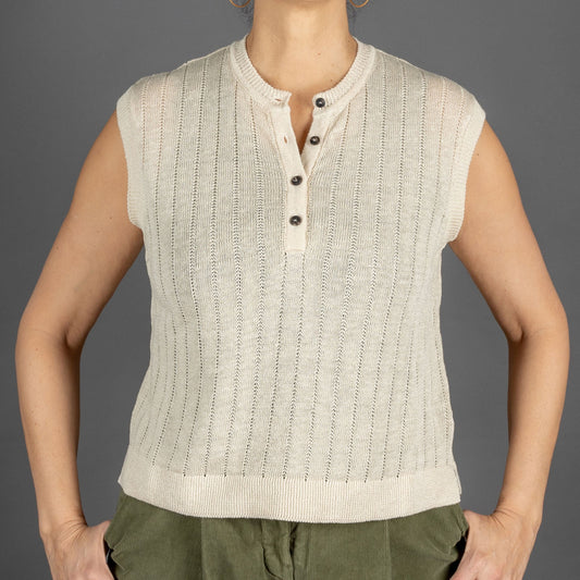 G.R.P.Women Vest EcruStrickjackeBritish Parts Luzern