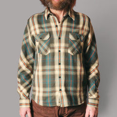 IndigoferaBryson Prima Flannel Check Shirt Charcoal/Beige/Rust/TurquoiseHemdBritish Parts Luzern