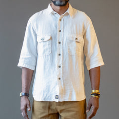 Indigofera Delray Shirt, Linen, Broken White; British Parts Luzern Shirt