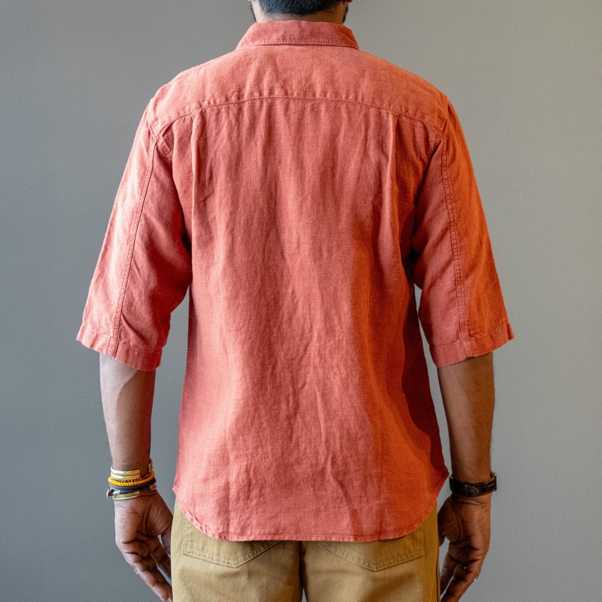 Indigofera Delray Shirt, Linen Rust Shirt, British Parts Lucerne