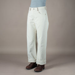 Indigofera Roslyn Women's Jeans Uneven Broken Twill Ecru Pants British Parts Lucerne