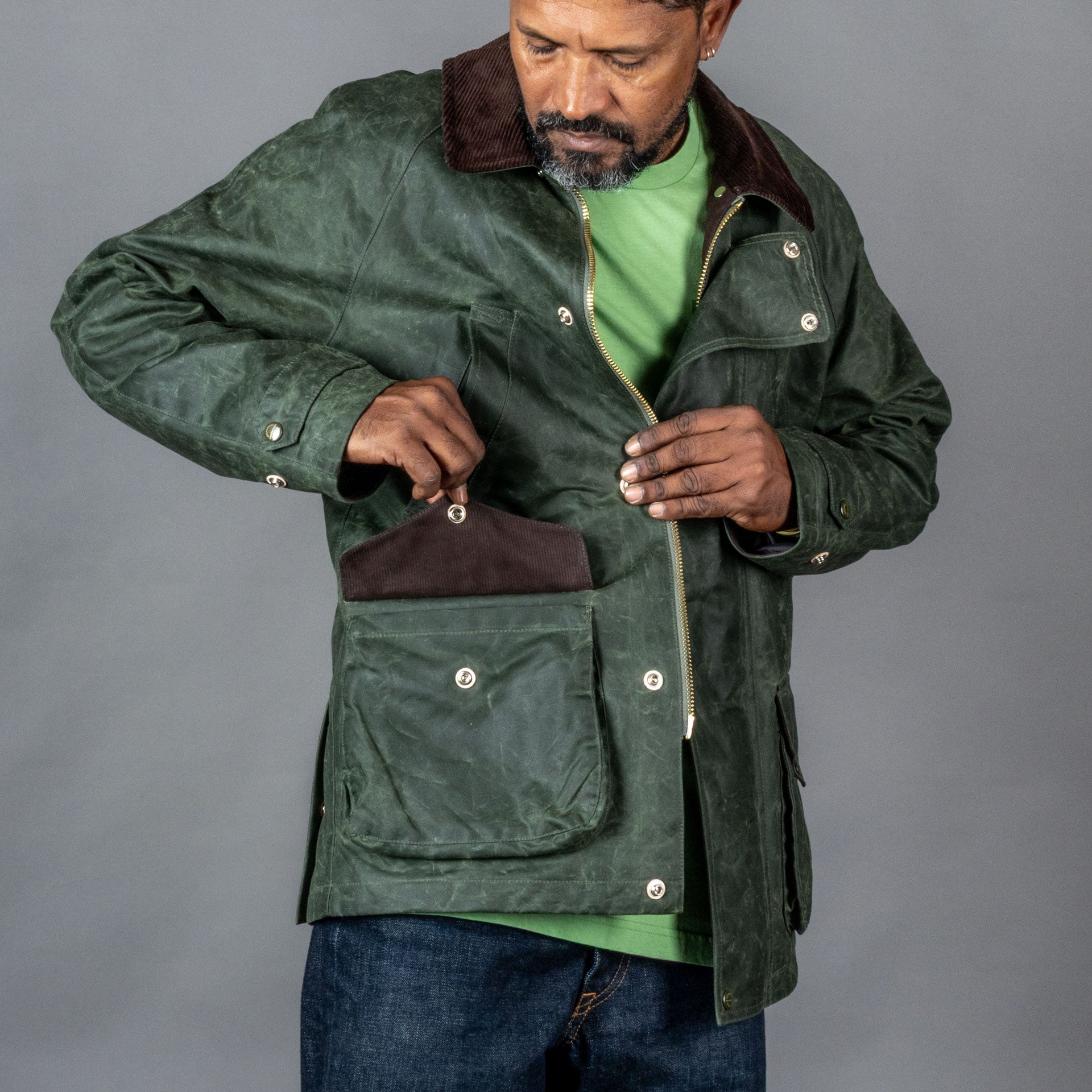 Manifattura CeccarelliRain Caban Wachsjacke dunkelgrünJackenBritish Parts Luzern