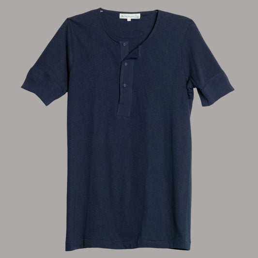 Merz b. Schwanen103 Knopfleiste Kurzarm tintenblauT-ShirtBritish Parts Luzern