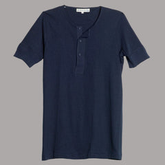 Merz b. Schwanen103 Knopfleiste Kurzarm tintenblauT-ShirtBritish Parts Luzern