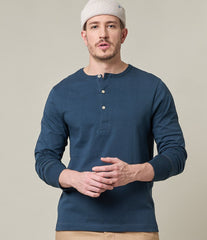 Merz b. Button-down Shirt, Mineral Blue Henley British Parts Lucerne
