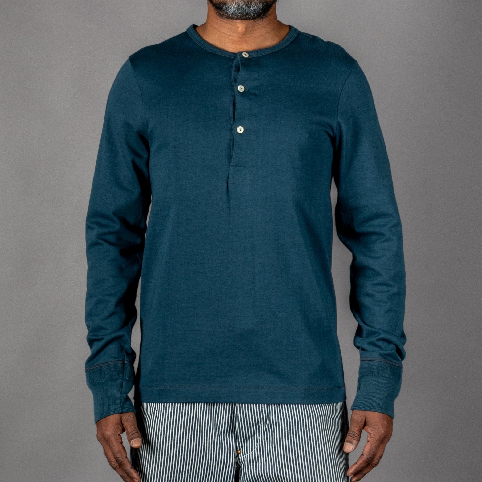 Merz b. Button-down Shirt, Mineral Blue Henley British Parts Lucerne