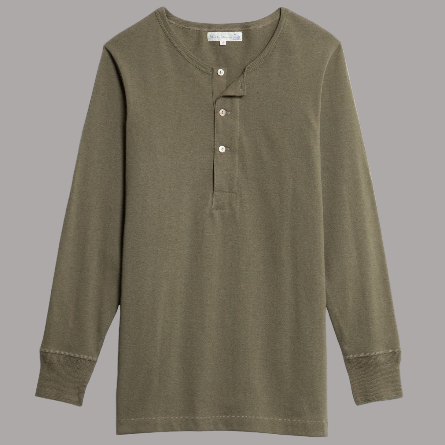 Merz b. Schwanen206 Knopfleistenhemd olive (Army)HenleyBritish Parts Luzern