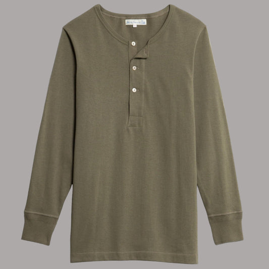 Merz b. Schwanen206 Knopfleistenhemd olive (Army)HenleyBritish Parts Luzern