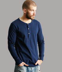 Merz b. Button-down Shirt, Ink Blue Henley British Parts Lucerne