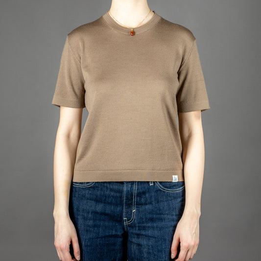 Merz b. SchwanenGestricktes Frauen T-Shirt Merino Shore SandT-ShirtBritish Parts Luzern