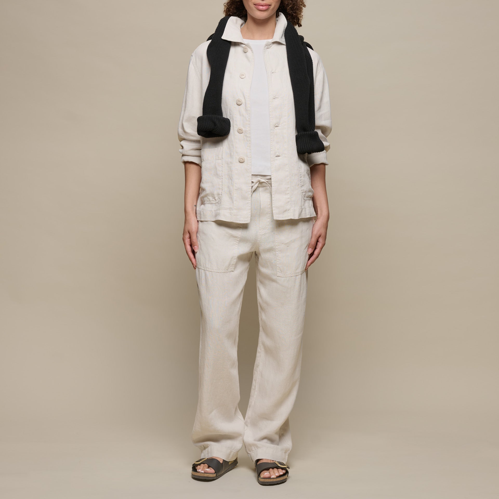 Merz b. SchwanenUnisex Hose mit Kordelzug Light StoneHosenBritish Parts Luzern