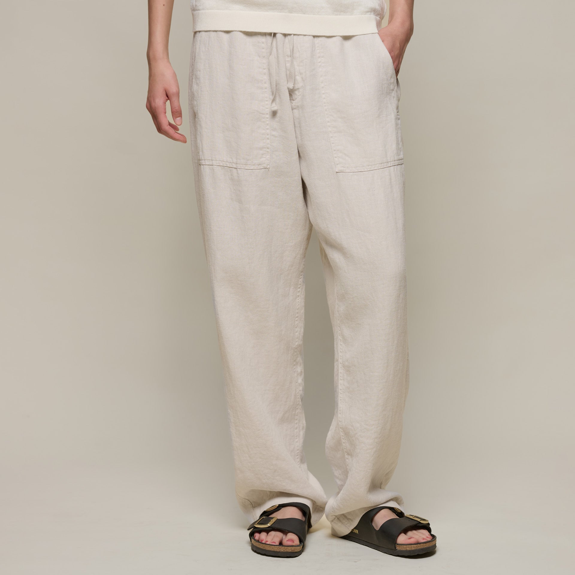 Merz b. SchwanenUnisex Hose mit Kordelzug Light StoneHosenBritish Parts Luzern