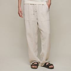 Merz b. SchwanenUnisex Hose mit Kordelzug Light StoneHosenBritish Parts Luzern