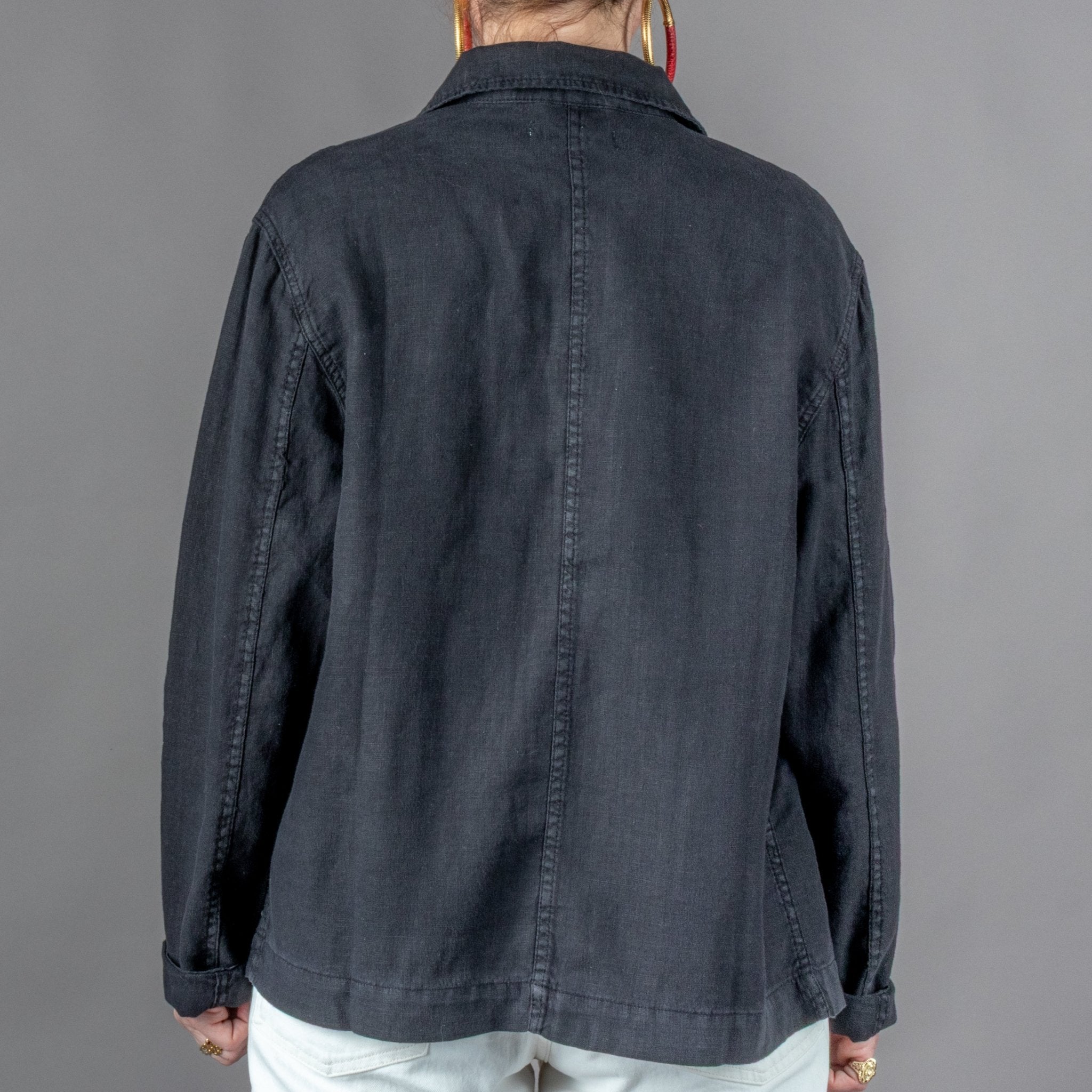 Merz b. SchwanenUnisex Jacke Bio Leinen Cropped Deep BlackJackenBritish Parts Luzern