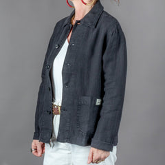 Merz b. SchwanenUnisex Jacke Bio Leinen Cropped Deep BlackJackenBritish Parts Luzern