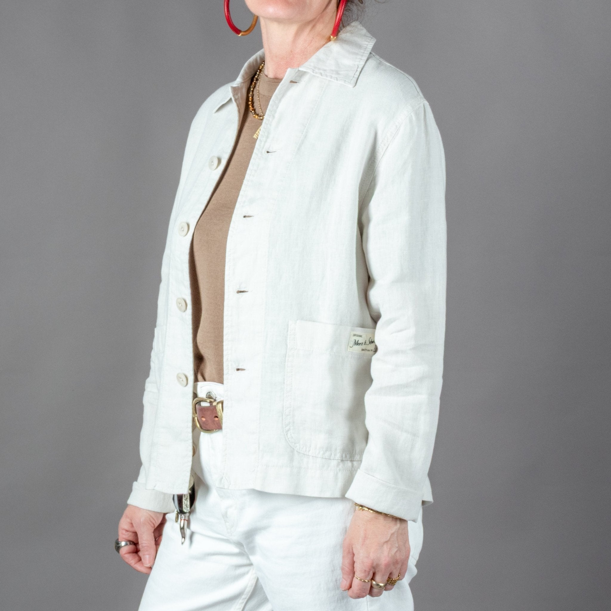 Merz b. SchwanenUnisex Jacke Bio Leinen Cropped Light StoneJackenBritish Parts Luzern