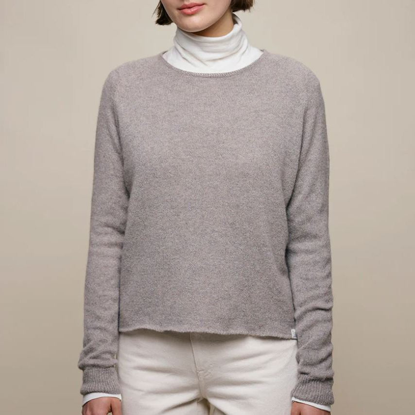 Merz b. Schwanen - Pull à col rond pour femme, coupe décontractée, motif « Faded Grain » - Pull British Parts Lucerne