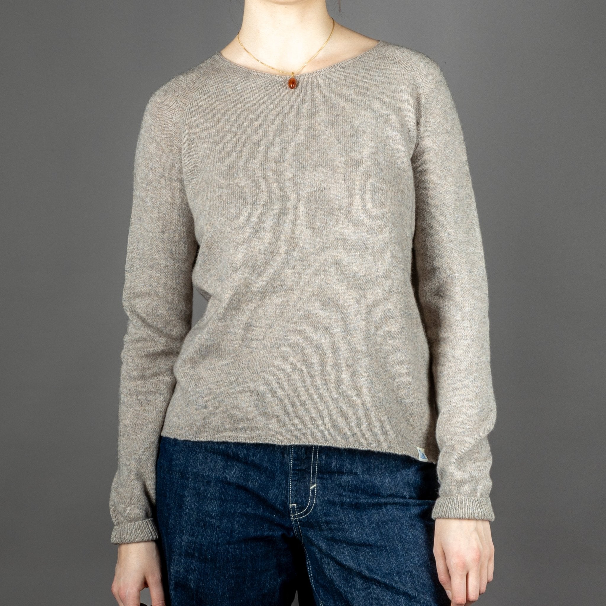 Merz b. Relaxed-Fit Round-Neck Sweater in Faded Grain British Parts Lucerne