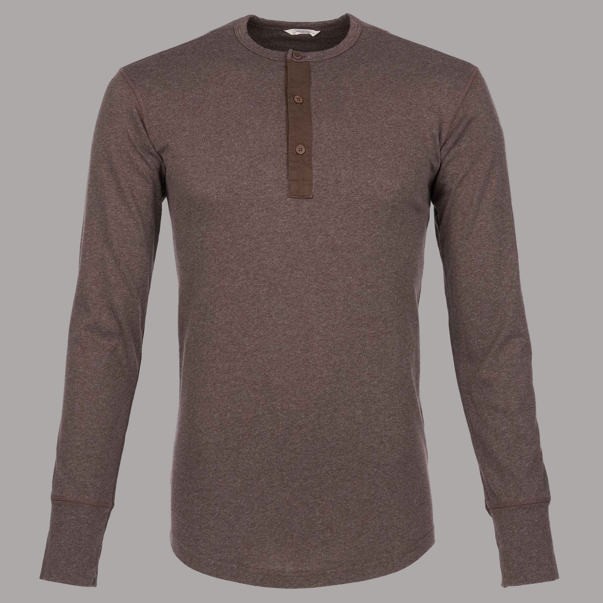 Pike Brothers1927 Henley Shirt long sleeve brown melangeHenleyBritish Parts Luzern