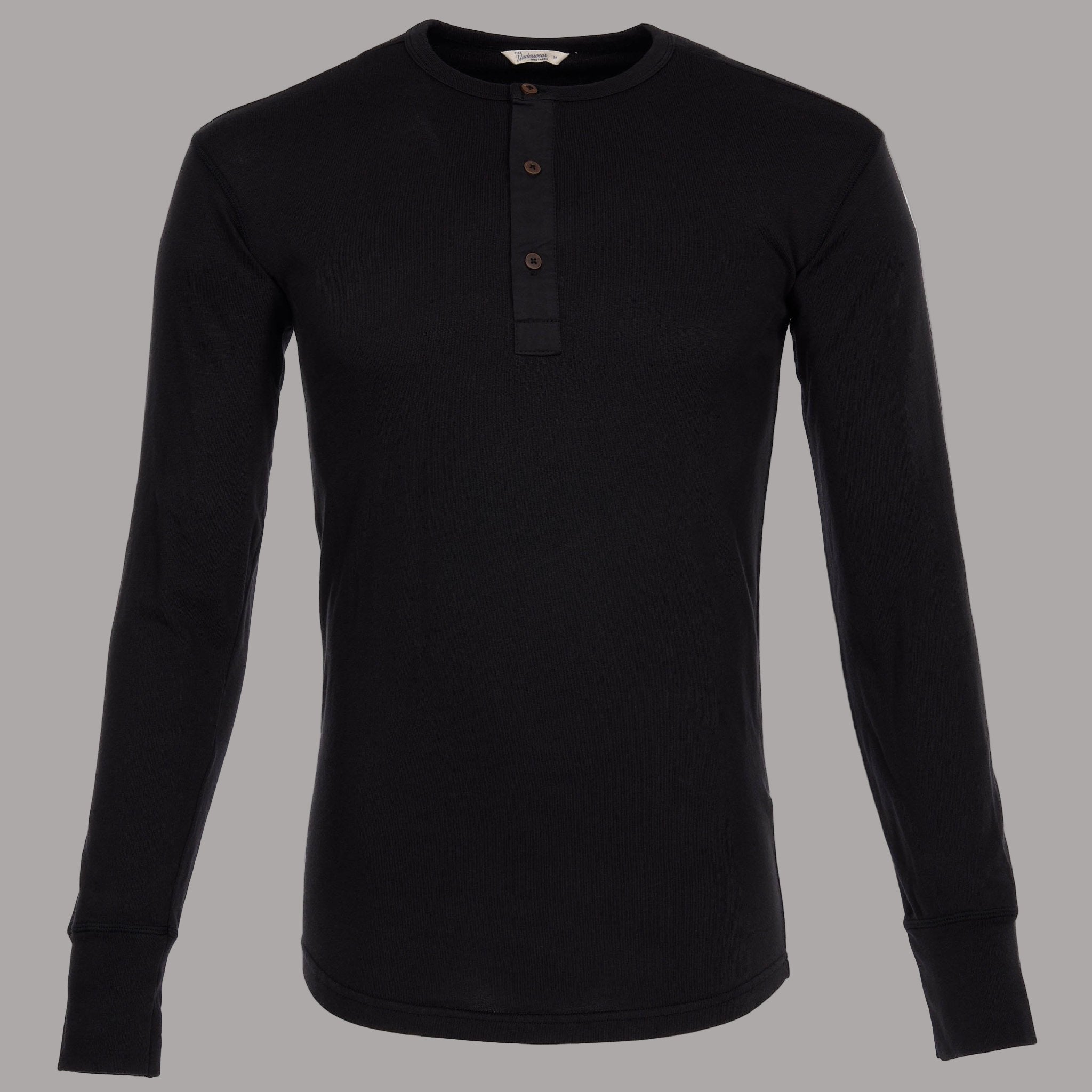 Pike Brothers1927 Henley Shirt long sleeve faded blackHenleyBritish Parts Luzern