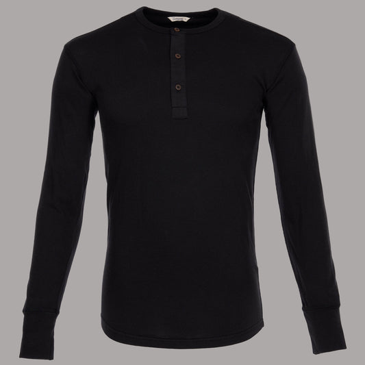 Pike Brothers1927 Henley Shirt long sleeve faded blackHenleyBritish Parts Luzern