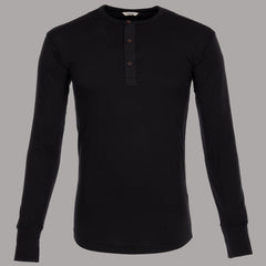 Pike Brothers1927 Henley Shirt long sleeve faded blackHenleyBritish Parts Luzern
