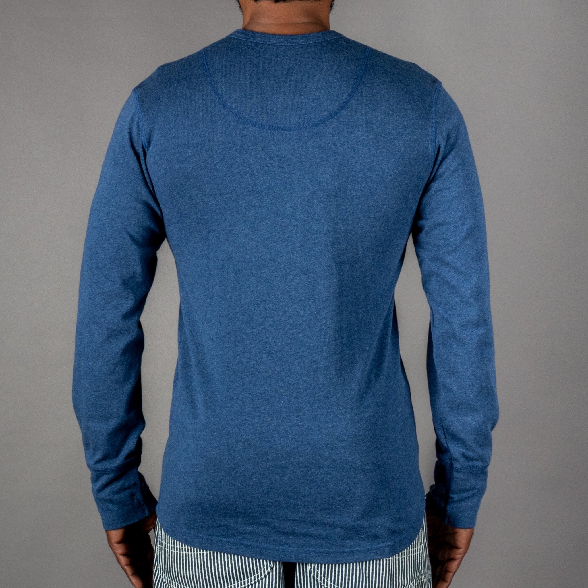 Pike Brothers1927 Henley Shirt long sleeve Indigo MelangeHenleyBritish Parts Lucerne