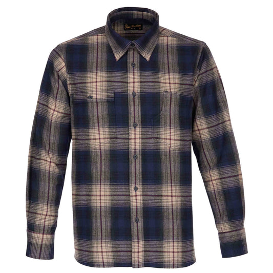 Pike Brothers1937 Roamer Shirt Flannel Blue Beige CheckChemiseBritish Parts Luzern