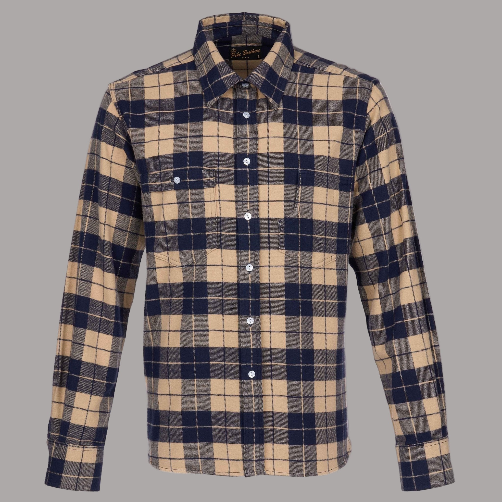 Pike Brothers1937 Roamer Shirt Flannel BlueHemdBritish Parts Luzern