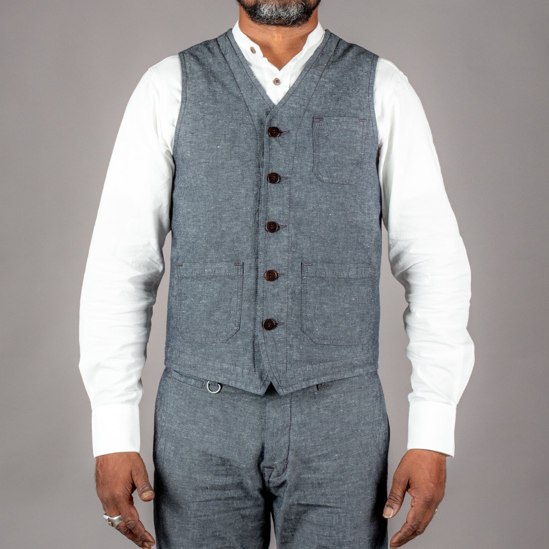 Pike Brothers1937 Roamer Vest Smoke greyWestenBritish Parts Luzern