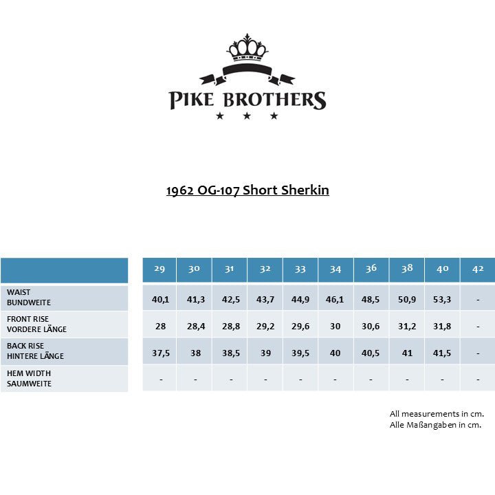 Pike Brothers1962 OG - 107 Short Sherkin GreyHosenBritish Parts Luzern
